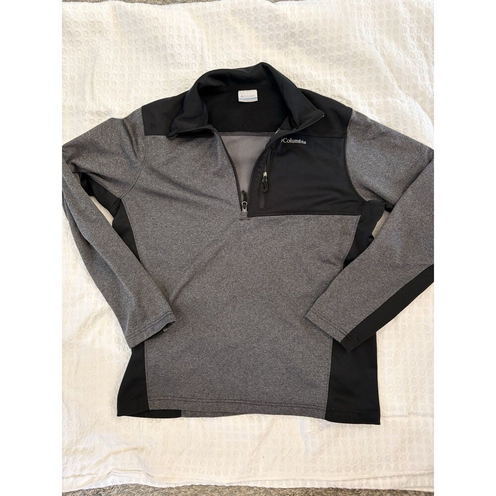 Men’s Columbia Black And Grey Quarter Zip Lightweight Jacket Medium